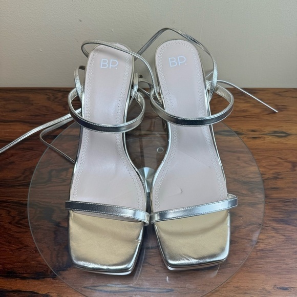 Gold Strappy Heeled Sandals - Picture 4 of 16